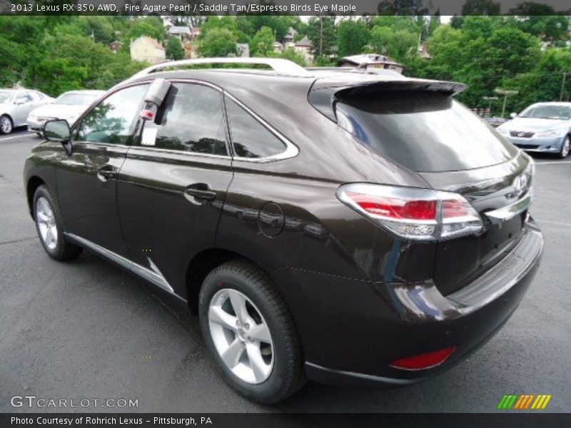 Fire Agate Pearl / Saddle Tan/Espresso Birds Eye Maple 2013 Lexus RX 350 AWD