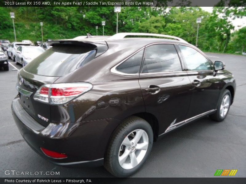 Fire Agate Pearl / Saddle Tan/Espresso Birds Eye Maple 2013 Lexus RX 350 AWD