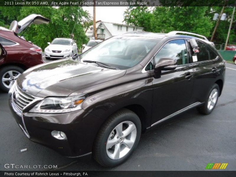 Fire Agate Pearl / Saddle Tan/Espresso Birds Eye Maple 2013 Lexus RX 350 AWD