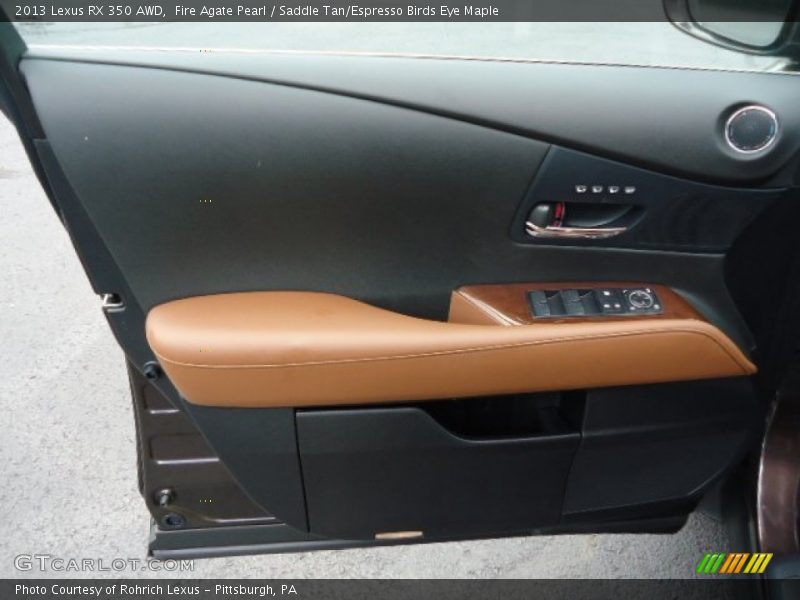 Fire Agate Pearl / Saddle Tan/Espresso Birds Eye Maple 2013 Lexus RX 350 AWD