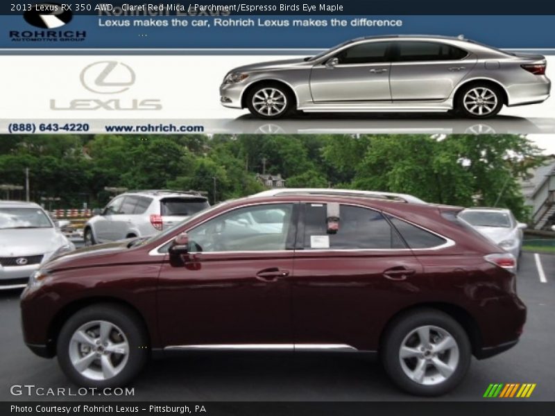 Claret Red Mica / Parchment/Espresso Birds Eye Maple 2013 Lexus RX 350 AWD