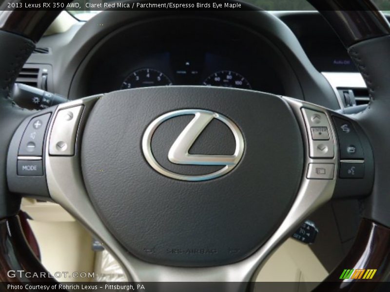 Claret Red Mica / Parchment/Espresso Birds Eye Maple 2013 Lexus RX 350 AWD