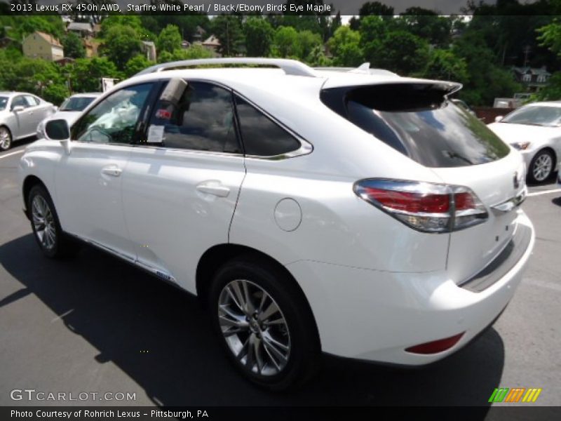 Starfire White Pearl / Black/Ebony Birds Eye Maple 2013 Lexus RX 450h AWD