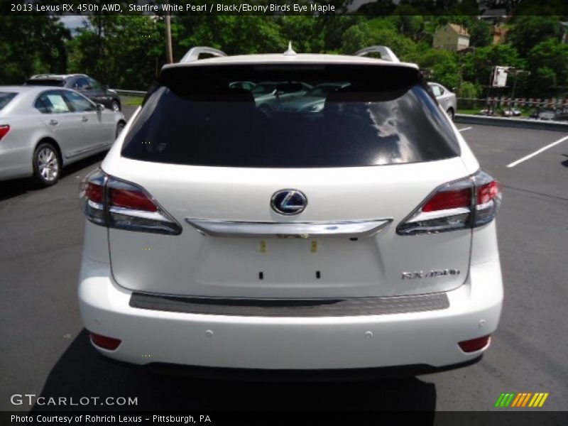 Starfire White Pearl / Black/Ebony Birds Eye Maple 2013 Lexus RX 450h AWD