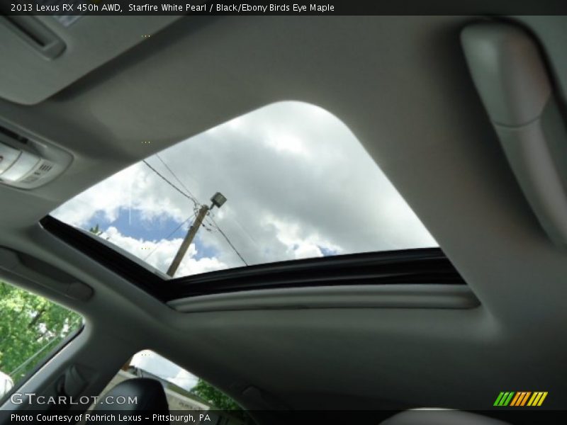 Starfire White Pearl / Black/Ebony Birds Eye Maple 2013 Lexus RX 450h AWD