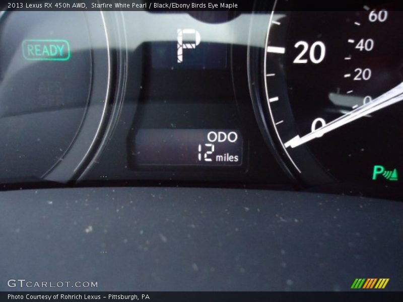 Starfire White Pearl / Black/Ebony Birds Eye Maple 2013 Lexus RX 450h AWD