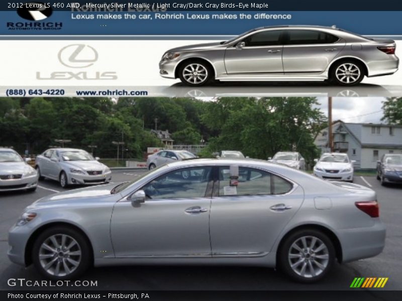 Mercury Silver Metallic / Light Gray/Dark Gray Birds-Eye Maple 2012 Lexus LS 460 AWD