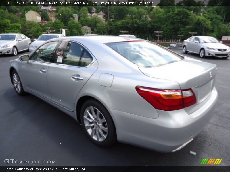 Mercury Silver Metallic / Light Gray/Dark Gray Birds-Eye Maple 2012 Lexus LS 460 AWD