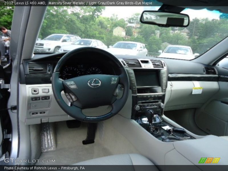 Mercury Silver Metallic / Light Gray/Dark Gray Birds-Eye Maple 2012 Lexus LS 460 AWD
