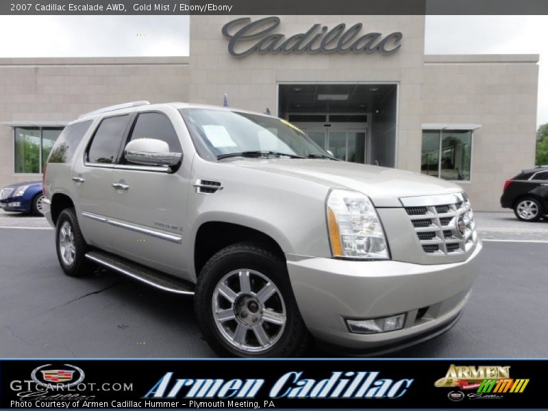 Gold Mist / Ebony/Ebony 2007 Cadillac Escalade AWD