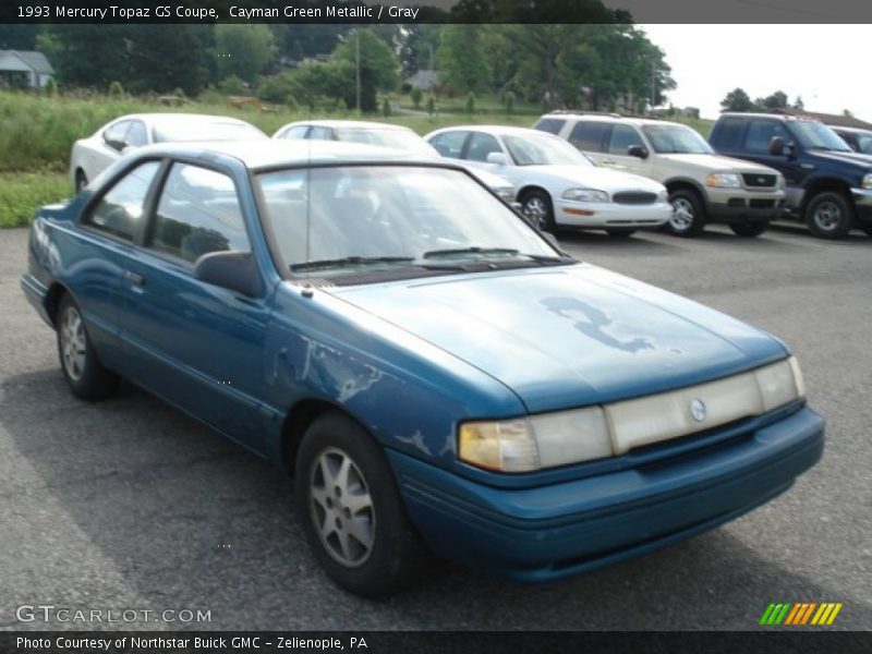 Cayman Green Metallic / Gray 1993 Mercury Topaz GS Coupe