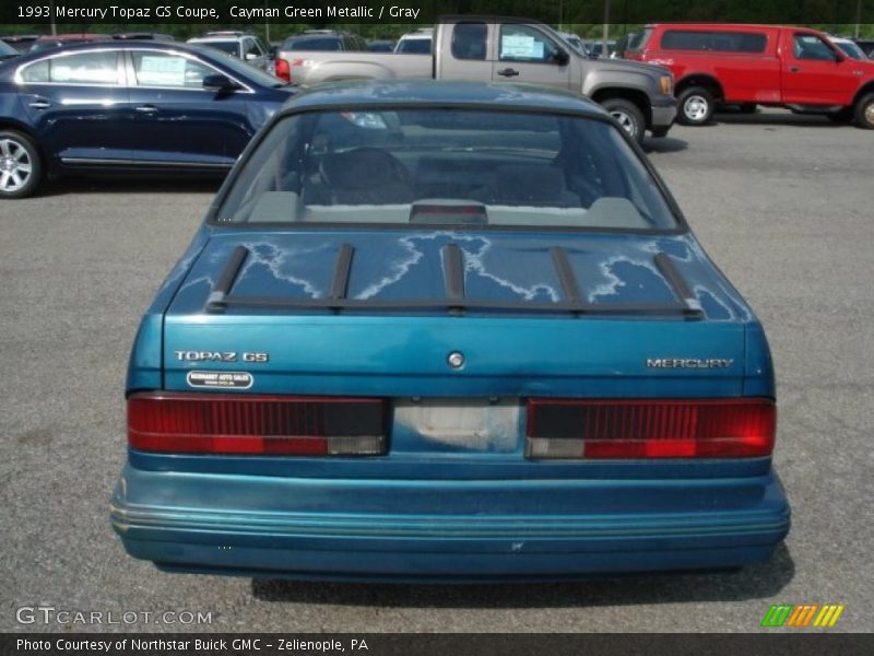 Cayman Green Metallic / Gray 1993 Mercury Topaz GS Coupe