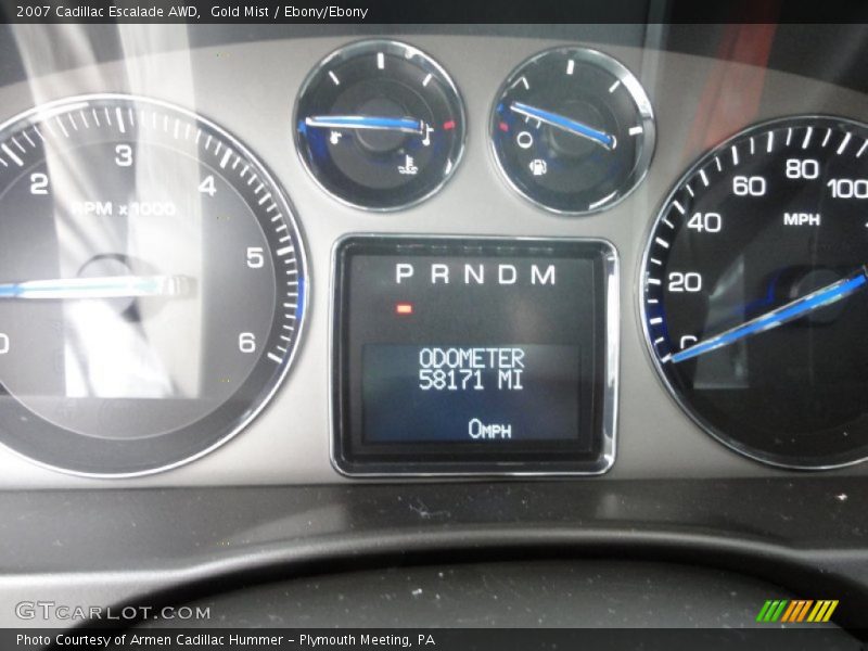 Gold Mist / Ebony/Ebony 2007 Cadillac Escalade AWD