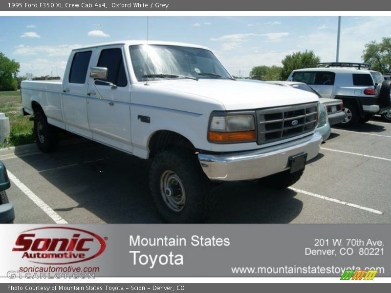 Oxford White / Grey 1995 Ford F350 XL Crew Cab 4x4