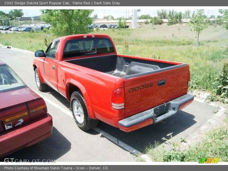 Flame Red / Dark Slate Gray 2002 Dodge Dakota Sport Regular Cab