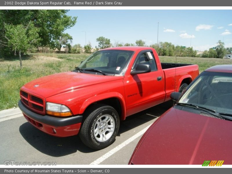 Flame Red / Dark Slate Gray 2002 Dodge Dakota Sport Regular Cab