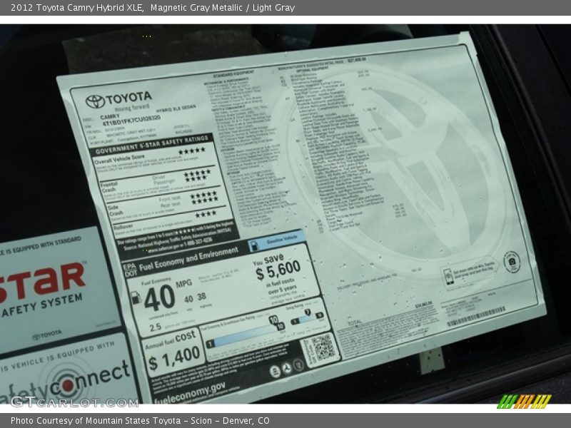 Magnetic Gray Metallic / Light Gray 2012 Toyota Camry Hybrid XLE