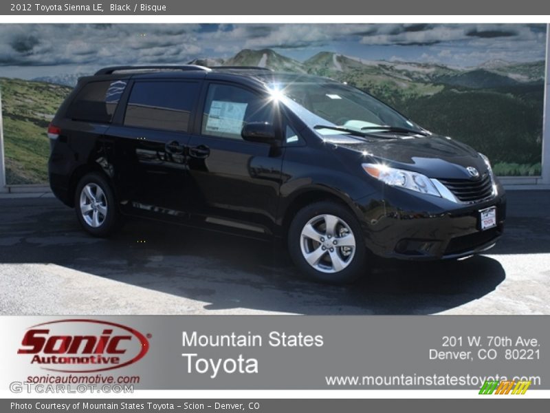 Black / Bisque 2012 Toyota Sienna LE