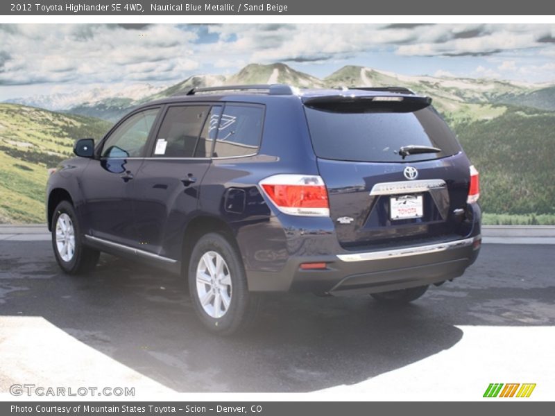 Nautical Blue Metallic / Sand Beige 2012 Toyota Highlander SE 4WD