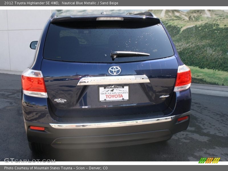 Nautical Blue Metallic / Sand Beige 2012 Toyota Highlander SE 4WD