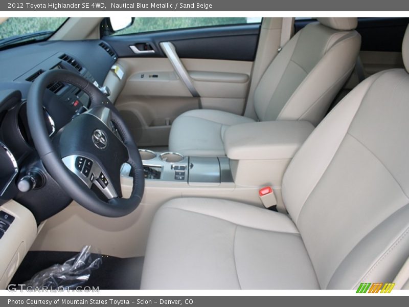 Nautical Blue Metallic / Sand Beige 2012 Toyota Highlander SE 4WD