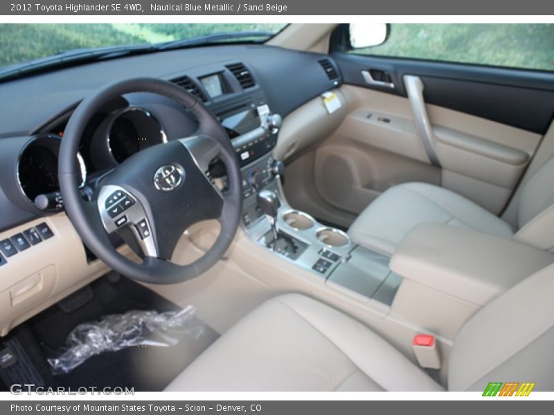 Nautical Blue Metallic / Sand Beige 2012 Toyota Highlander SE 4WD