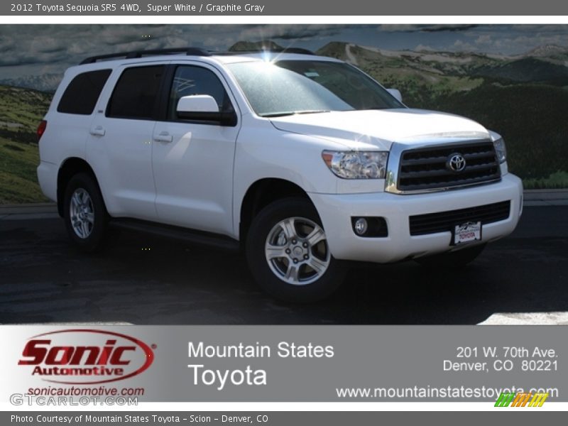 Super White / Graphite Gray 2012 Toyota Sequoia SR5 4WD