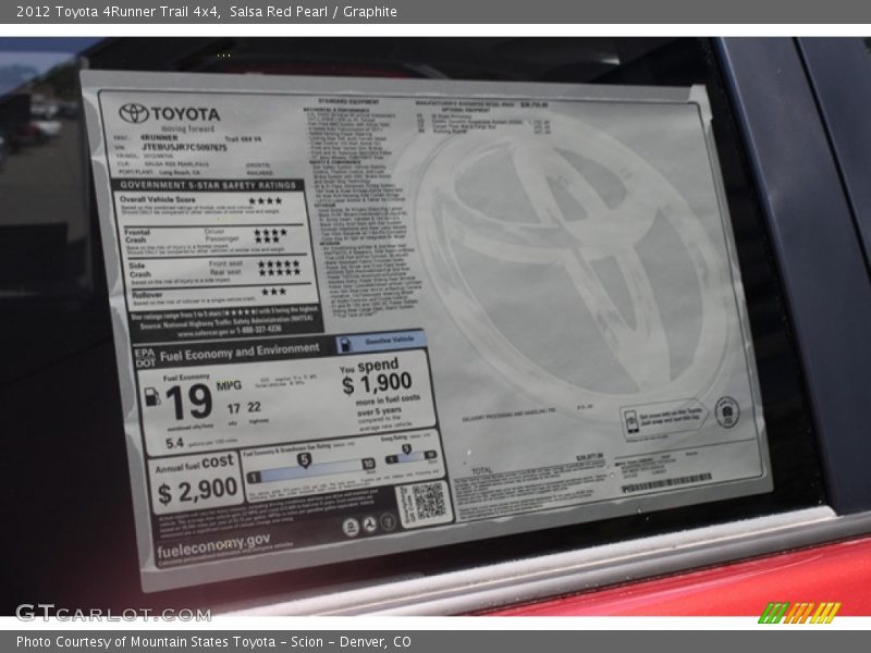 Salsa Red Pearl / Graphite 2012 Toyota 4Runner Trail 4x4