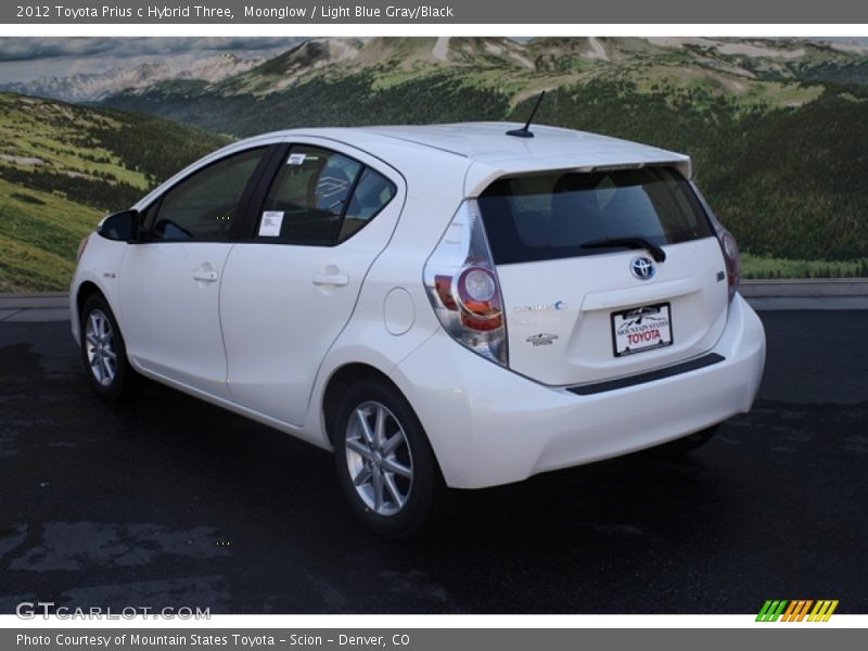 Moonglow / Light Blue Gray/Black 2012 Toyota Prius c Hybrid Three