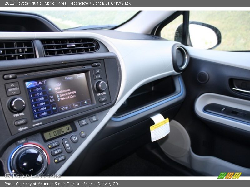 Moonglow / Light Blue Gray/Black 2012 Toyota Prius c Hybrid Three