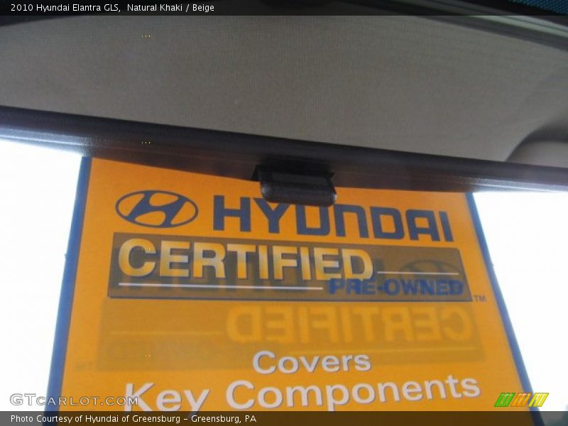 Natural Khaki / Beige 2010 Hyundai Elantra GLS