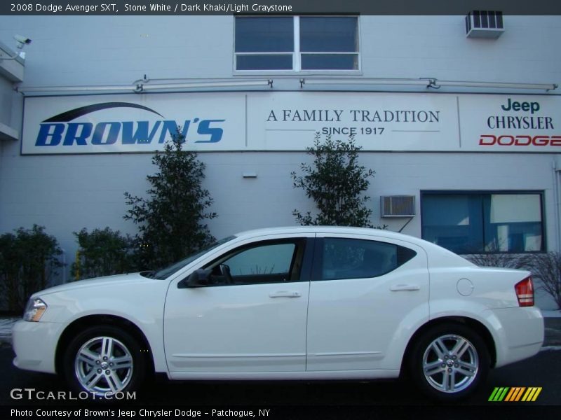 Stone White / Dark Khaki/Light Graystone 2008 Dodge Avenger SXT