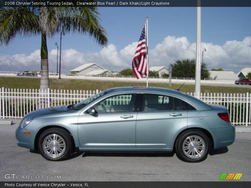 Clearwater Blue Pearl / Dark Khaki/Light Graystone 2008 Chrysler Sebring Touring Sedan
