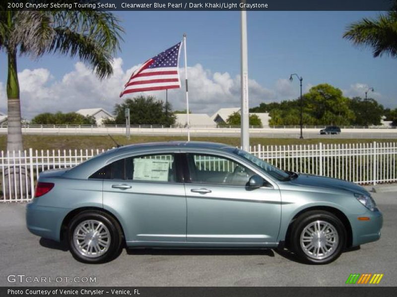 Clearwater Blue Pearl / Dark Khaki/Light Graystone 2008 Chrysler Sebring Touring Sedan