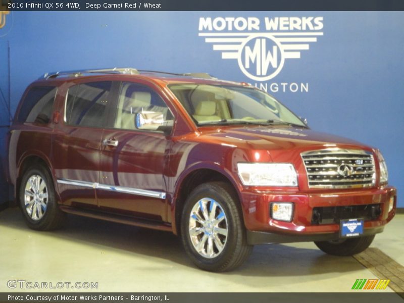 Deep Garnet Red / Wheat 2010 Infiniti QX 56 4WD