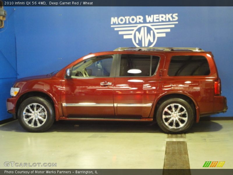 Deep Garnet Red / Wheat 2010 Infiniti QX 56 4WD