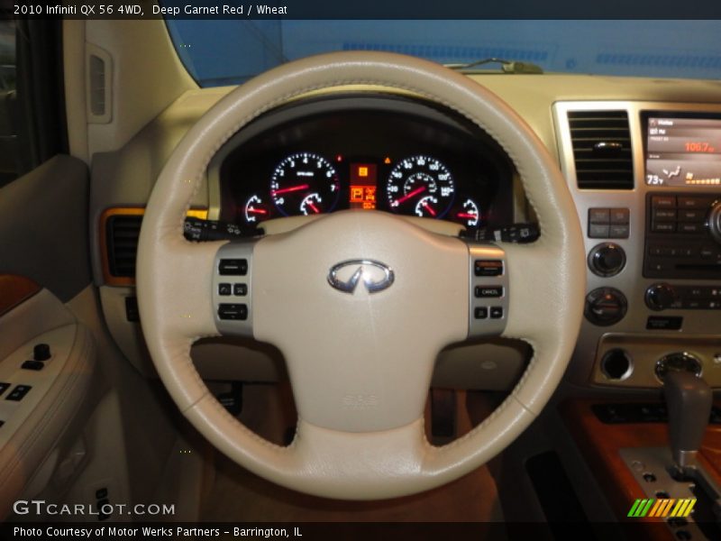 Deep Garnet Red / Wheat 2010 Infiniti QX 56 4WD