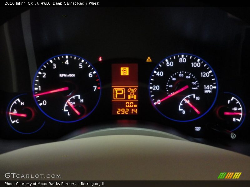 Deep Garnet Red / Wheat 2010 Infiniti QX 56 4WD