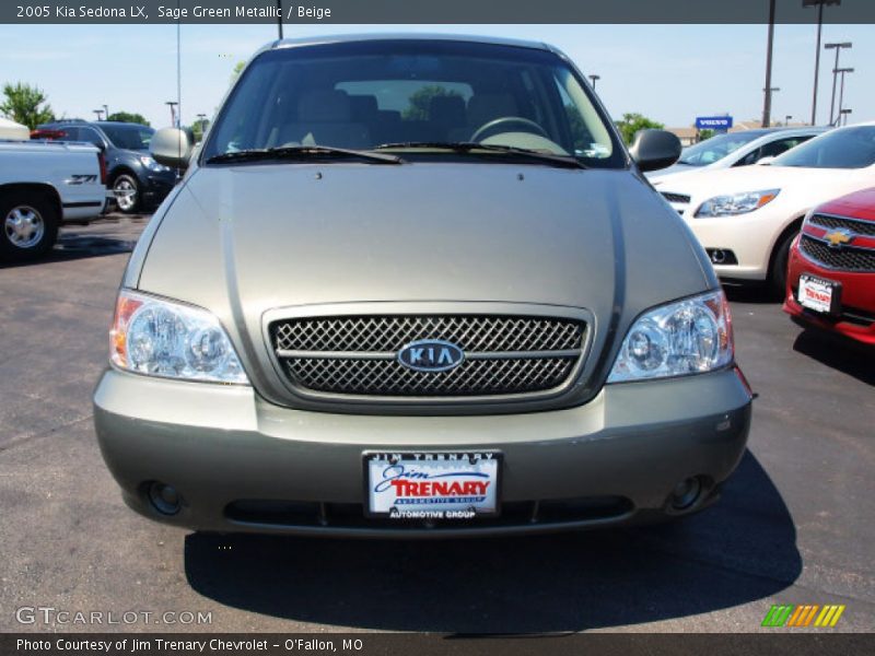 Sage Green Metallic / Beige 2005 Kia Sedona LX