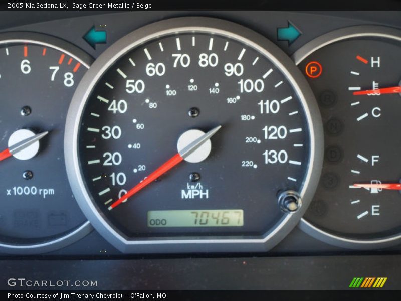 Sage Green Metallic / Beige 2005 Kia Sedona LX