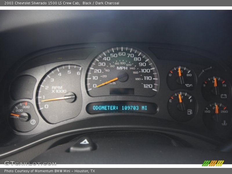 Black / Dark Charcoal 2003 Chevrolet Silverado 1500 LS Crew Cab