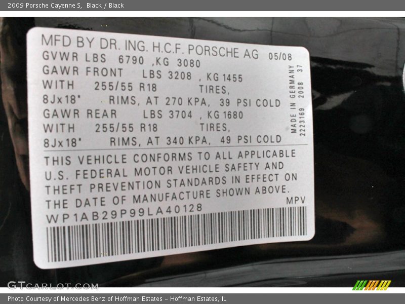 Black / Black 2009 Porsche Cayenne S