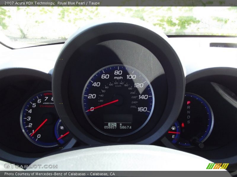 Royal Blue Pearl / Taupe 2007 Acura RDX Technology