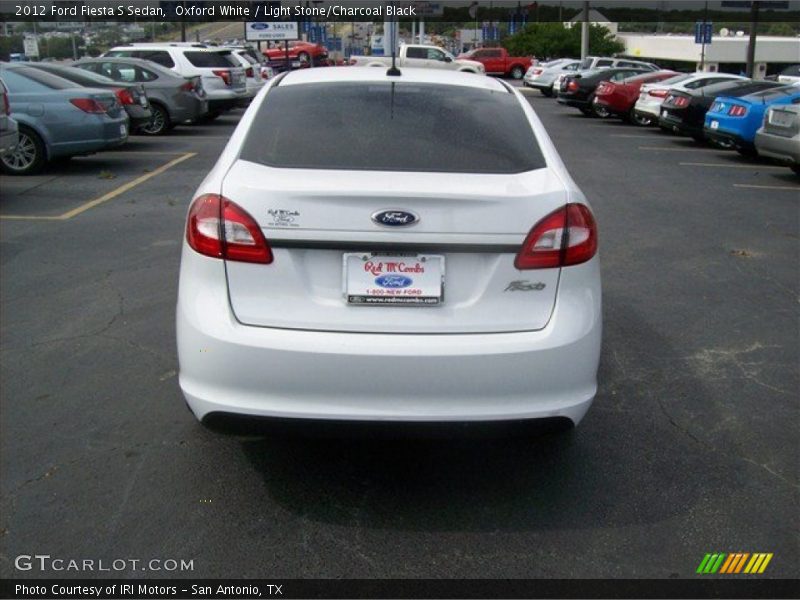 Oxford White / Light Stone/Charcoal Black 2012 Ford Fiesta S Sedan