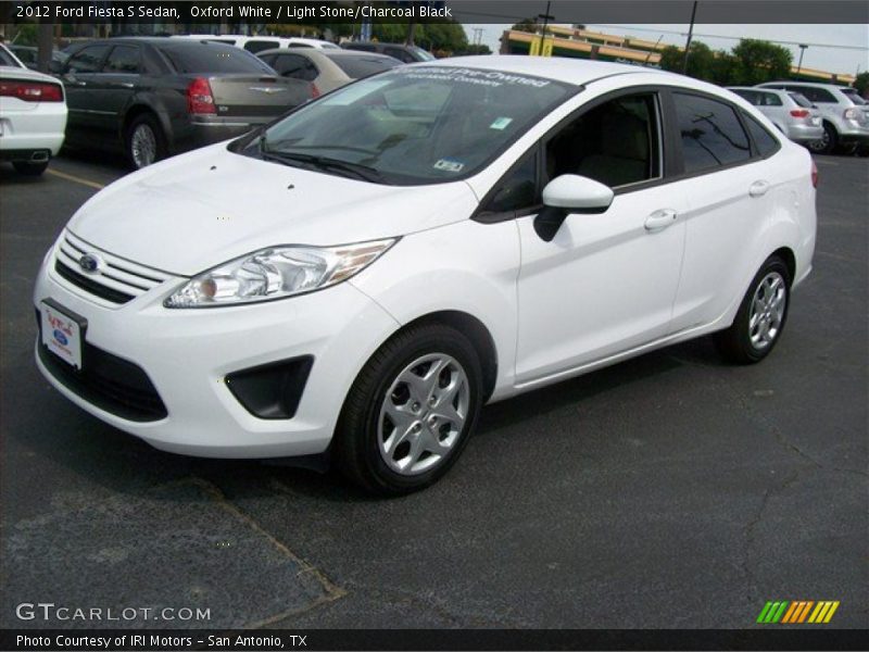 Oxford White / Light Stone/Charcoal Black 2012 Ford Fiesta S Sedan