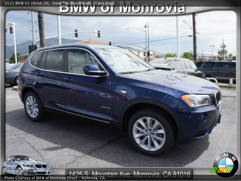 Deep Sea Blue Metallic / Sand Beige 2013 BMW X3 xDrive 28i