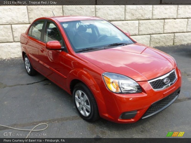 Tropical Red / Gray 2011 Kia Rio LX