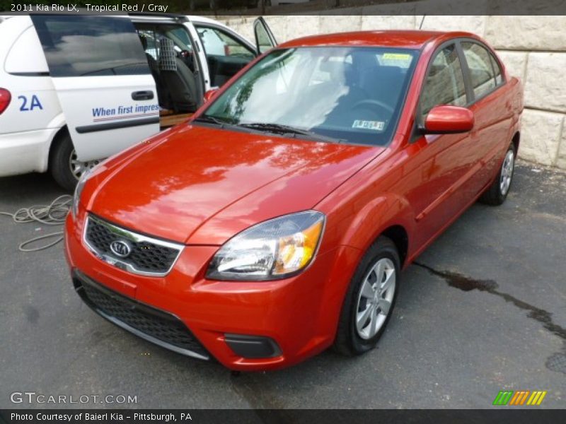 Tropical Red / Gray 2011 Kia Rio LX