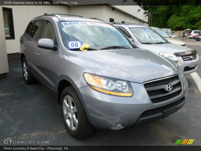 Steel Gray / Gray 2008 Hyundai Santa Fe SE 4WD