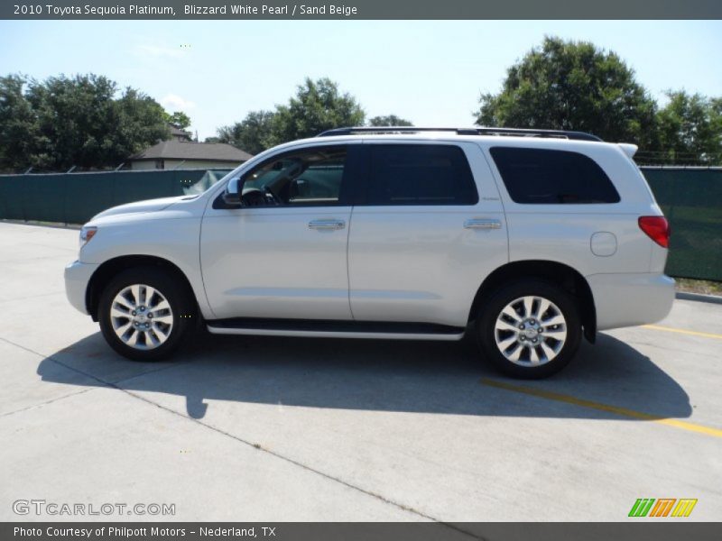 Blizzard White Pearl / Sand Beige 2010 Toyota Sequoia Platinum